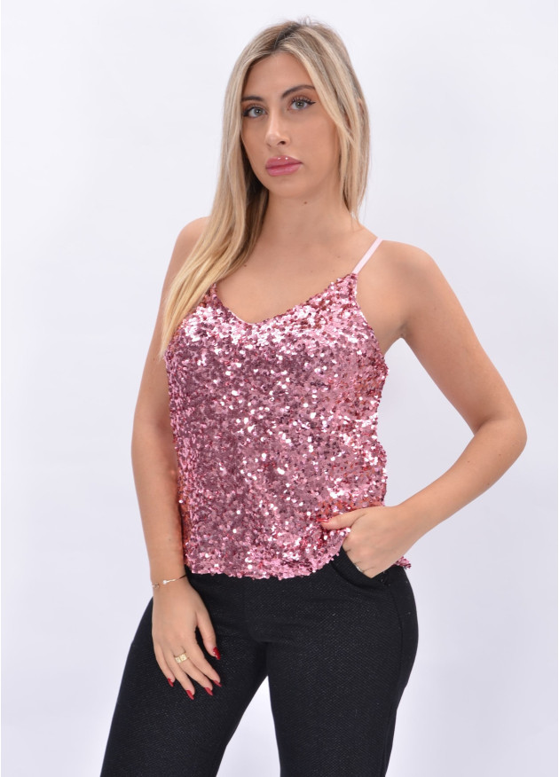 Top paillettes